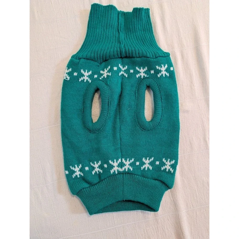 Christmas Dog Sweater Holiday Santa Claus Snowflake‎ Knit Pet Apparel Large